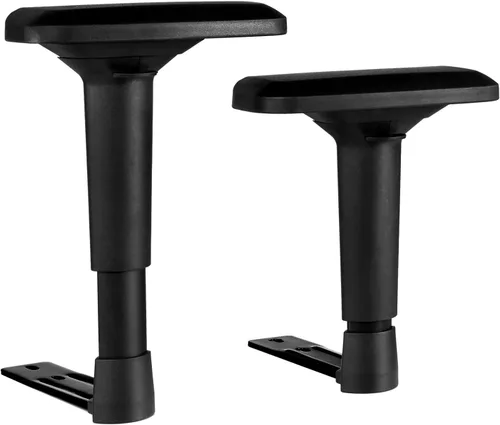 Vista 8 de Frassie Par de reposabrazos de silla ajustable en altura, juego de brazos de silla de jefe de juego, color negro (3D)