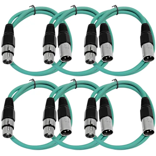Vista 10 de SEISMIC AUDIO - SAXLX-2 - Paquete de 6 cables de conexión XLR macho a XLR hembra de 2 pies - Equilibrados - Cables de conexión de 2 pies