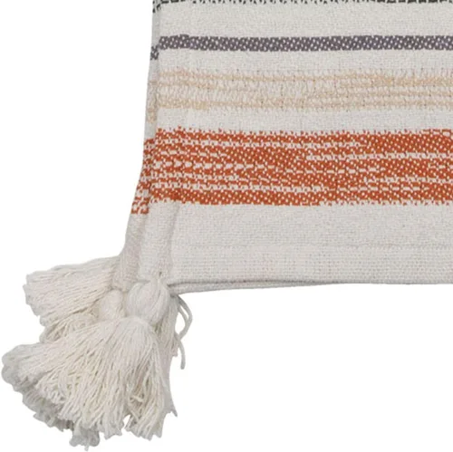 Vista 6 de Foreside Home & Garden - Manta de algodón tejida a mano multicolor de 50 x 60 pulgadas con borlas atadas a mano
