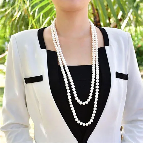 Vista 5 de Collar de perlas collar de cuentas para boda trabajo viajes bonito regalo para mujeres y niñas
