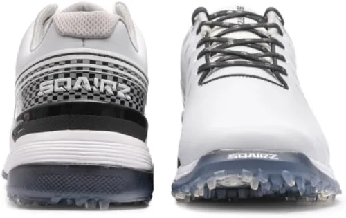 Vista 8 de SQAIRZ Zapatos de golf deportivos para hombre, nuevos zapatos de golf, diseñados para el equilibrio y el rendimiento, picos reemplazables