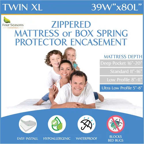 Vista 30 de Protector de colchón para sofá cama tamaño individual, 39 pulgadas de ancho x 72 pulgadas de largo x 5 pulgadas de profundidad, funda impermeable