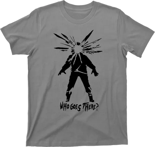 Vista 2 de The Thing Who Goes There - Camiseta de película de terror de ciencia ficción de los años 80