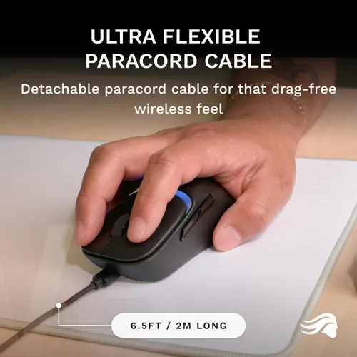 Vista 6 de GLORIOUS Mouse para juegos con cable modelo D3 para juegos, ultraligero