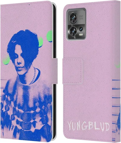 Vista 10 de Head Case Designs Officially Licensed Yungblud Face Graphics Leather Book Wallet Case Cover Compatible with Motorola Moto Edge 30 Fusion