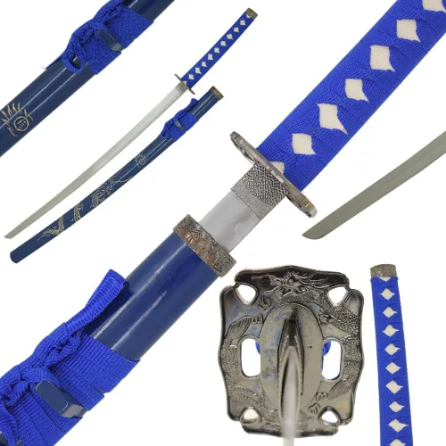 Vista 22 de Snake Eye Tactical Espada samurái katana de dos tonos con soporte de espada gratis
