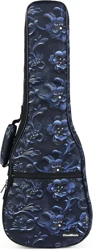 Vista 10 de CloudMusic Estuche para Ukulele Bolsa de Concierto Mochila Acolchada Para Concierto de 23 Pulgadas (Concierto, Fantasía Floral) Padded, Backpack