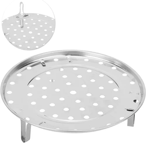 Vista 10 de Stainless Steel Steam Rack Tray, Round Steamer Insert with Detachable Legs, Multi Size Steaming Shelf for Pots, Pans and Crocking Pots