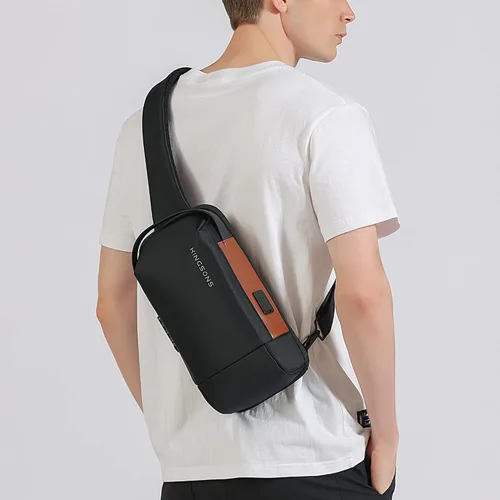 Vista 7 de KINGSONS Bolso cruzado para hombres y mujeres, pequeño, cruzado, casual, de viaje, pequeño, deportivo, senderismo, ciclismo, día (azul claro)
