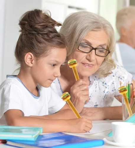 Vista 9 de Cheeseburger - Bolígrafo novedoso y divertido y único, suministros de oficina para niños y adultos, bolígrafo colorido de escritura de comida