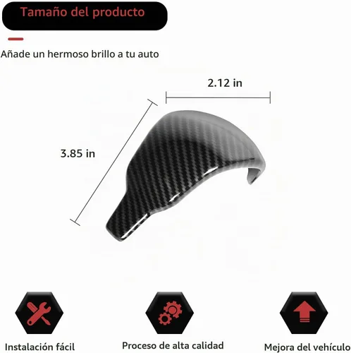 Vista 5 de RT-TCZ Cubierta de perilla de palanca de cambios de fibra de carbono, accesorios decorativos interiores para Jeep Grand Cherokee 2017-2020