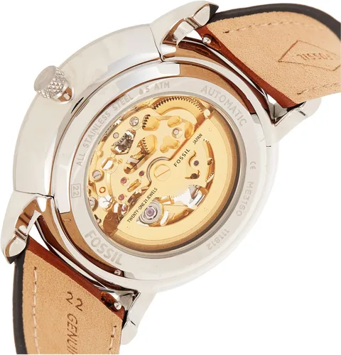 Vista 9 de Fossil Neutra - Reloj automático para hombre, tamaño de caja de 1.732in, movimiento automático, correa de cuero, plata, correa, plateado, Correa