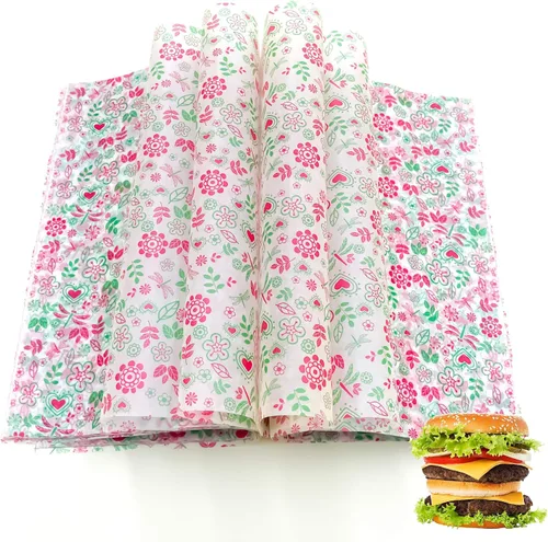 Vista 28 de 150 hojas de papel encerado navideño para alimentos, papel de delicatessen para envolver sándwiches, envolturas para dulces y galletas, forros