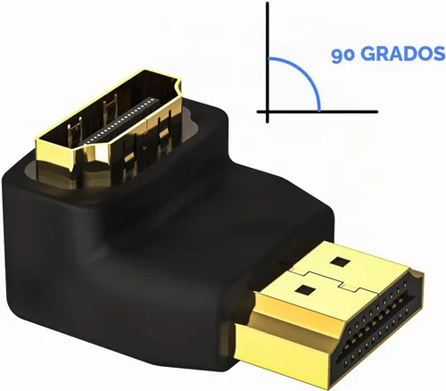 Vista 7 de VCE Adaptador HDMI de 90 y 270 Grados, 2 unidades, Adaptador Conector HDMI Macho a Hembra de Ángulo Recto L, Soporta 3D&4K
