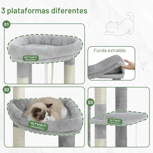 Vista 3 de Gitelsnour Árbol para gatos para adultos grandes, torre de gato de 71.7 pulgadas de alto para gatos de interior, torre de árbol para gatos