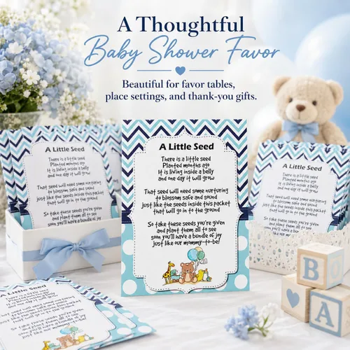 Vista 3 de CHOOBLY Recuerdos de baby shower de niño para invitados 20 paquetes de semillas de flores silvestres Prellenados Mezcla de semillas de ramo