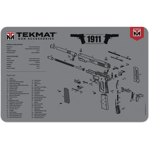 Vista 7 de TekMat 1911 Alfombrilla de limpieza para armas, color negro, talla única