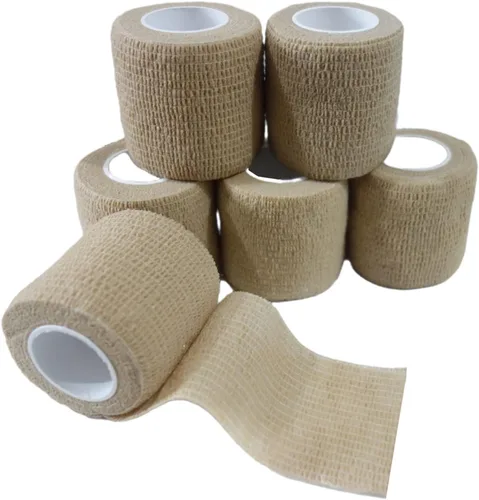 Vista 13 de Paquete de 6 vendajes autoadhesivos de 1 pulgada x 5 yardas, transpirable, cohesivo para mascotas, cinta elástica autoadhesiva para deportes, Negro