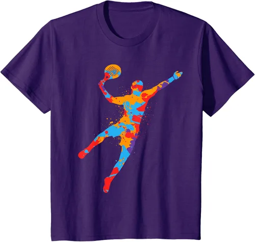 Vista 18 de Playera de Padel Playera Colorida Plataforma Tenis Paddleball Niños Camiseta de Padel