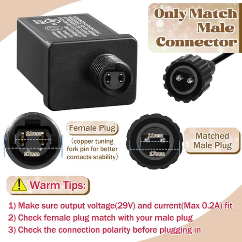 Vista 3 de Feekoon 1 paquete de fuente de alimentación LED clase 2 29 V 6 W transformador, adaptador de enchufe impermeable IP44 de EE. UU., controlador LED