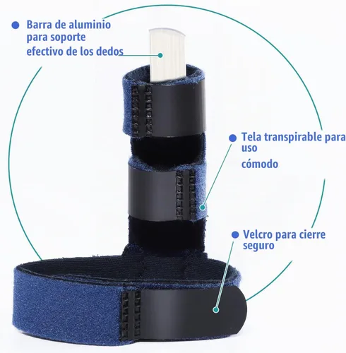 Vista 4 de Sumifun Férula de dedo de gatillo para mano derecha e izquierda, soporte de dedo de mazo para anillo medio índice meñique, para enderezar los dedos