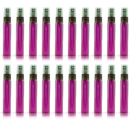 Vista 10 de Paquete de 20 botellas de perfume de viaje con atomizador a granel de 0.3 fl oz, botella vacía hidratante (azul)