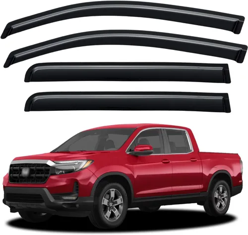 Vista 138 de YQAUTEC - Viseras para ventana, protectores contra la lluvia, compatibles con Subaru WRX 2015-2021, deflectores de viento para ventanas, viseras