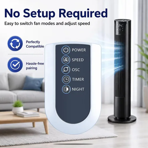 Vista 4 de ZWP Control remoto de repuesto compatible con ventilador de torre oscilante Lasko 2033666D 2033666C T42050 T36205 T42552 T42951 T42952 T42954 T42964