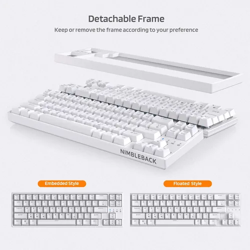 Vista 6 de LTC NB681 Nimbleback - Teclado mecánico con cable al 65%, retroiluminado RGB ultracompacto de 68 teclas para juegos con interruptor intercambiable
