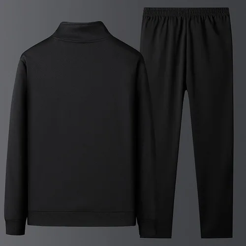Vista 5 de Conjunto deportivo casual para hombre, talla grande, chaquetas de manga larga para invierno, pantalones para correr, trotar, deportes, trajes de 2