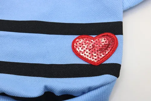 Vista 4 de Ropa para Bulldog Francés Camiseta para Perros Pequeños Camiseta de Verano a Rayas para Cachorros, XS, Azul