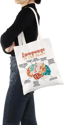 Vista 6 de G2TUP Regalo de patólogo del habla y lenguaje en el cerebro Bolsa de mano para profesores de habla SLP Regalo de graduación