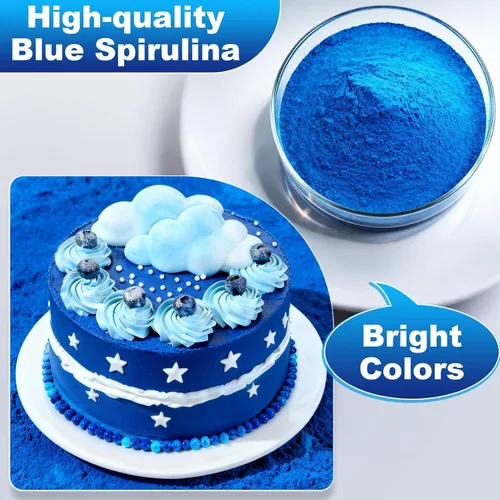 Vista 4 de Polvo de espirulina azul azul – 1.41 onzas de colorante natural azul para alimentos, sin olor a pescado, extracto de ficocianina 100% vegano, polvo