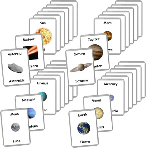 Vista 14 de Tarjetas didácticas bilingües en español inglés Tarjetas flash laminadas Elige tu conjunto (objetos del alfabeto)