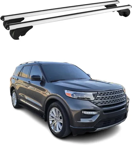 Vista 19 de OMAC Portaequipajes con cerradura para Ford Explorer Sport Trac 2001-10, antirrobo negro para viajes, kayak, canoa, surf, esquí, snowboard, camping
