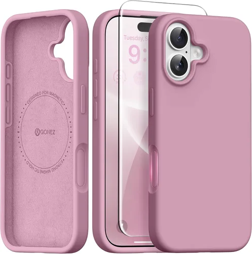 Vista 94 de GONEZ Funda magnética para iPhone 12 Case / 12 Pro Case, compatible con MagSafe, [protector de pantalla + protector de lente de cámara], funda