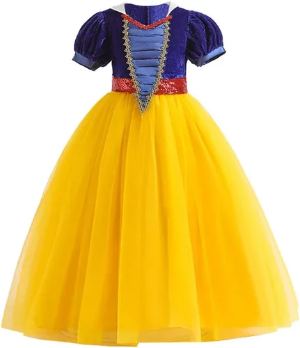 Vista 46 de HIHCBF Disfraz de princesa blanca como la nieve para niñas, cumpleaños, Navidad, Halloween, carnaval (con accesorios)