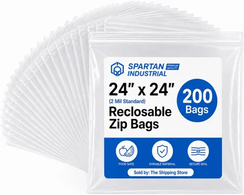 Vista 8 de Spartan Industrial - Bolsas de plástico de polietileno transparente recerrable de 6" x 9" (200 unidades) de un cuarto de galón con cremallera