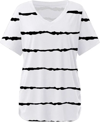 Vista 3 de Camisetas básicas de manga corta con cuello redondo para mujer