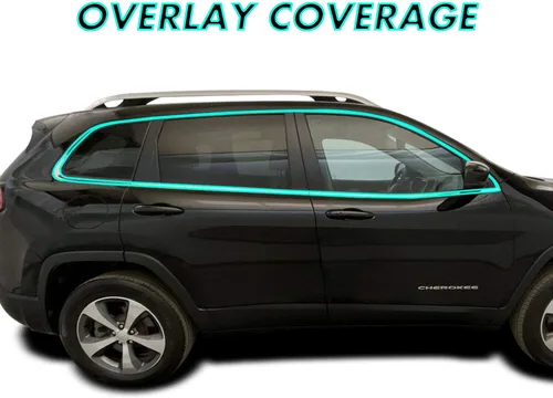 Vista 2 de Revestimiento de vinilo opaco cromado para Jeep Cherokee 2014-2021 (negro brillante)