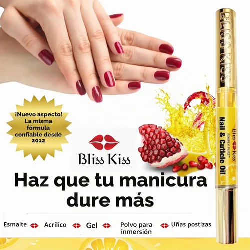 Vista 3 de NUEVO Bliss Kiss simplemente aceite puro de cutícula y uña kit principiante Jojoba-rich formula helps soften dry cuticles and condition brittle