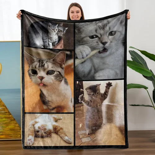 Vista 29 de Mantas personalizadas con fotos, manta personalizada con nombre de imagen para esposa, marido, novio, novia, aniversario, Navidad, cumpleaños, 1 Foto