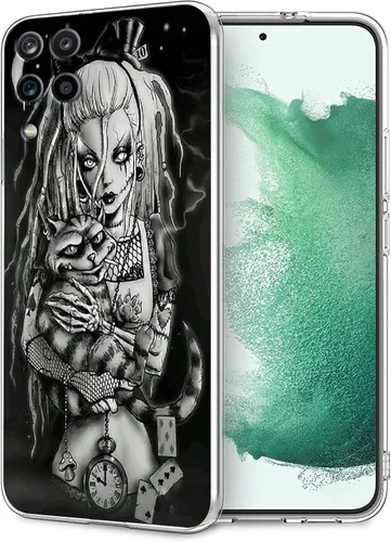 Vista 7 de Compatible con Samsung Galaxy A02S, funda protectora de TPU suave Alice de terror oscuro, a la moda, delgada, a prueba de golpes, para mujeres