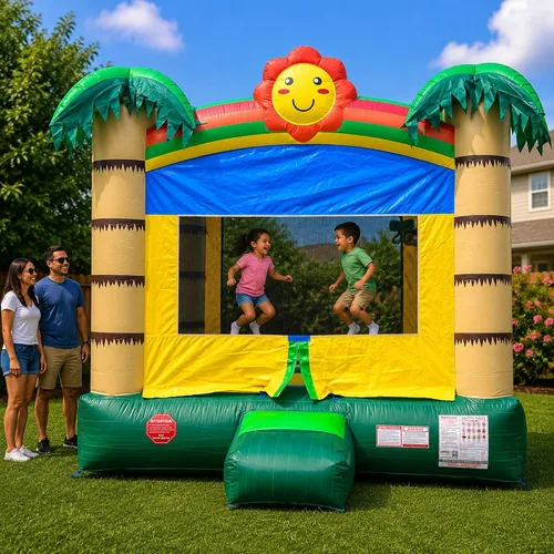 Vista 12 de Pogo Bounce House - Bloque de construcción inflable comercial para castillo y soplador