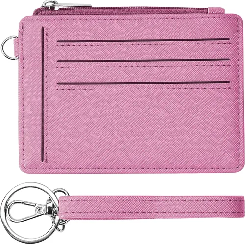 Vista 7 de Toughergun Tarjetero delgado para mujer con bloqueo RFID, cartera pequeña con bolsillo frontal para tarjetas de identificación con ventana