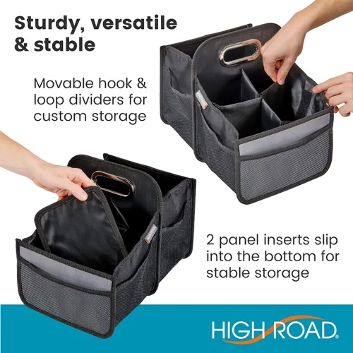 Vista 6 de High Road Organizador de coche con portavasos – Organizador de asiento delantero para conductores o organizador de asiento trasero para niños