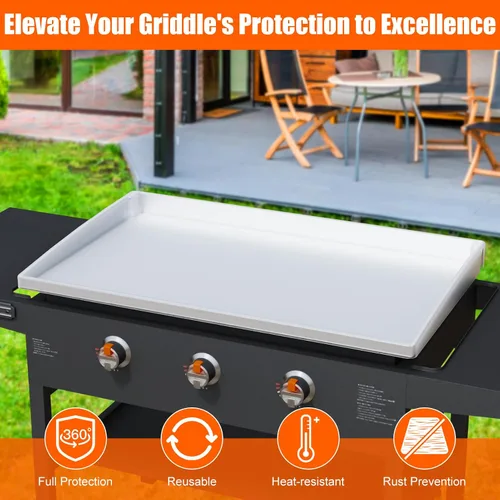 Vista 4 de Funda de parrilla de silicona para Blackstone - 28 pulgadas de cobertura verdadera y completa, resistente, apta para alimentos, protectora