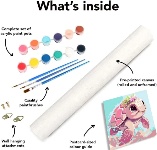 Vista 4 de FQOVKYN Paquete de 4 pinturas por números para niños, kit de pintura por números de animales lindos para adultos principiantes, pintura acrílica
