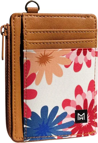 Vista 10 de Cartera Porta Tarjetas para Mujeres, Cartera delgada minimalista con bloqueo RFID, carteras de cuero, cartera elástica de bolsillo frontal