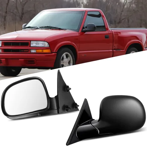 Vista 55 de Conjunto de espejo lateral del conductor o del pasajero para Ford F150 F250 F350 plegable manual, sin calefacción, color negro liso, paquete de 1